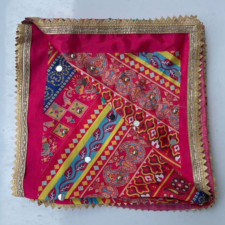 anokherang Dupattas Jugni Pink Blue Mirror Stone Dupatta