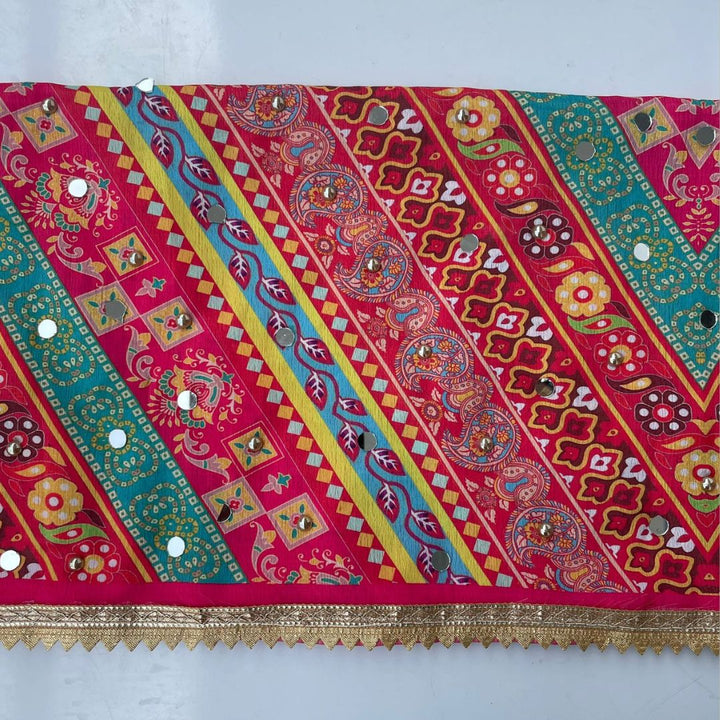 anokherang Dupattas Jugni Pink Blue Mirror Stone Dupatta
