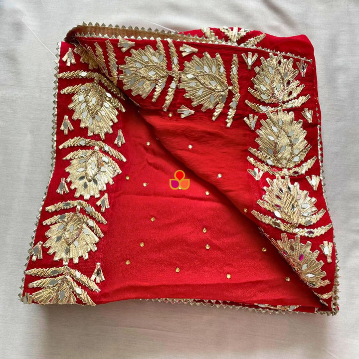 anokherang Dupattas Laal Sheesh Mahal Gotta Pati Chinnon Dupatta