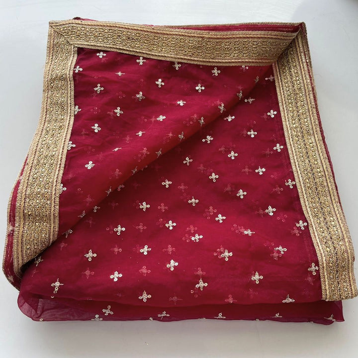 anokherang Dupattas Marron  Pakeeza Organza Dupatta