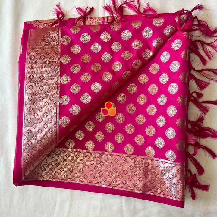 anokherang Dupattas Pink Banarasi Silk Dupatta