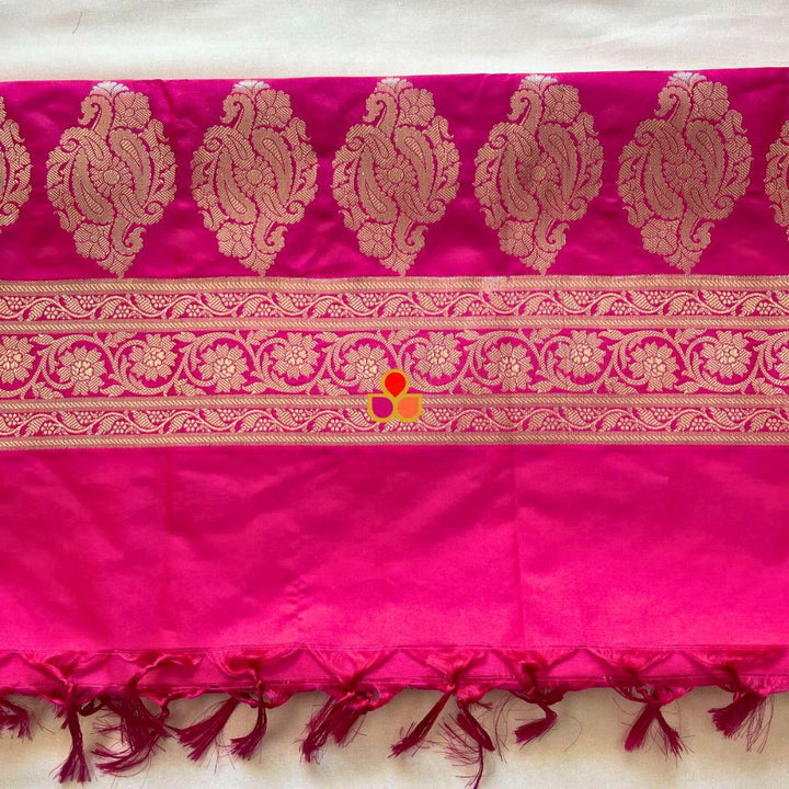 anokherang Dupattas Pink Banarasi Silk Dupatta