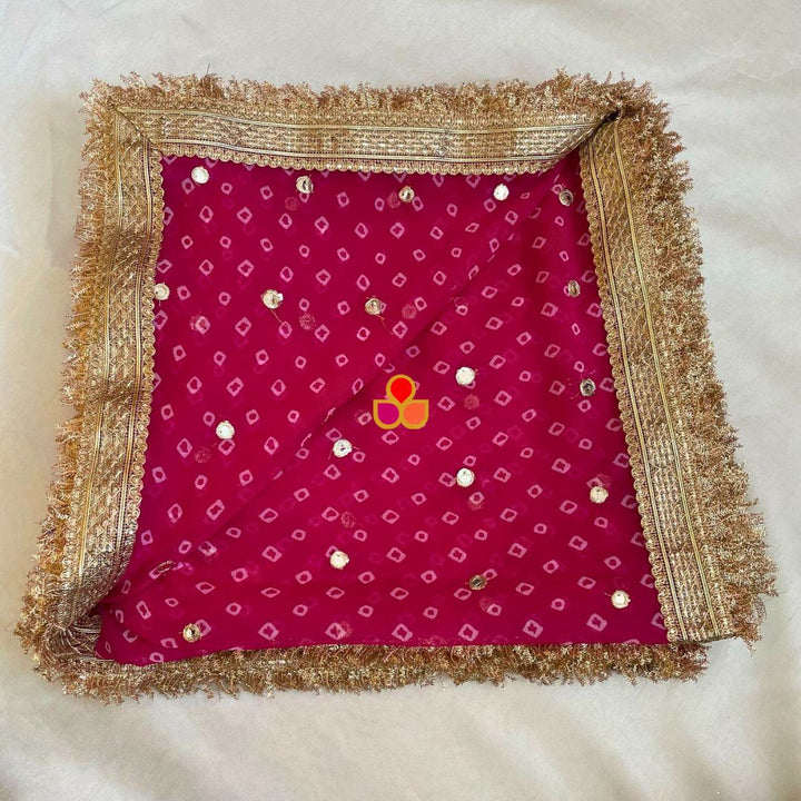 anokherang Dupattas Pink Georgette Bandhani Dupatta