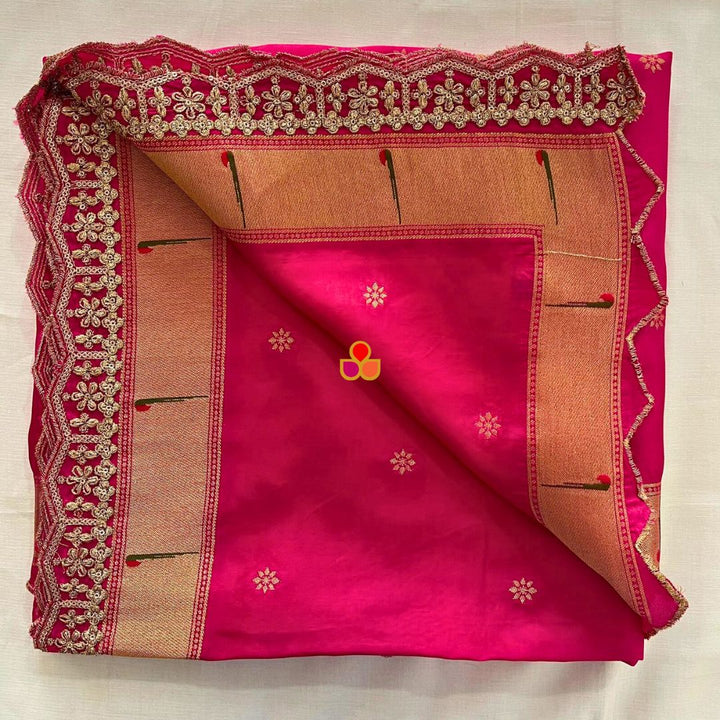 anokherang Dupattas Pink Pathani Silk Dupatta