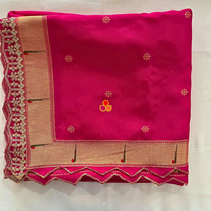anokherang Dupattas Pink Pathani Silk Dupatta
