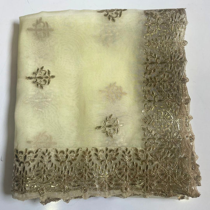 anokherang Dupattas Pista Green Gota Patti Organza Dupatta
