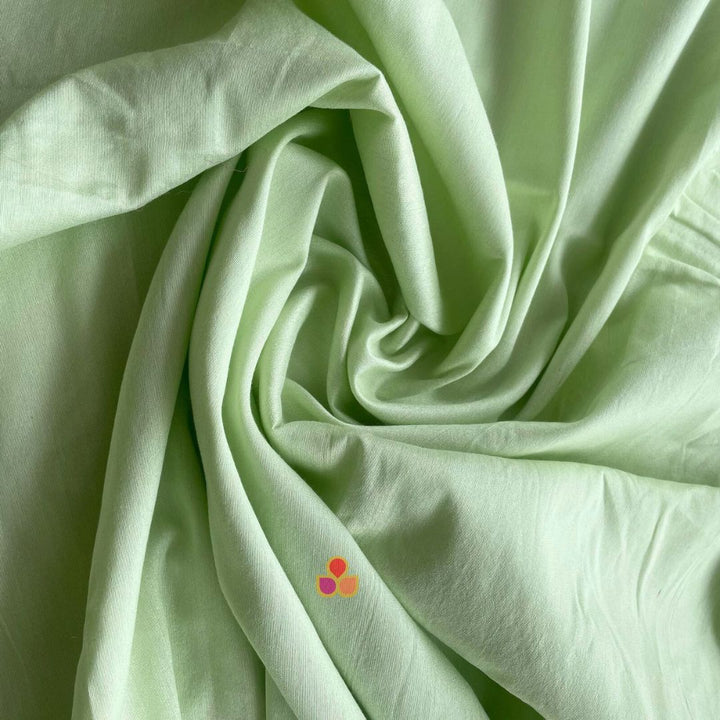 anokherang Dupattas Pista Green Silk Unstitched Suit with Net Dupatta