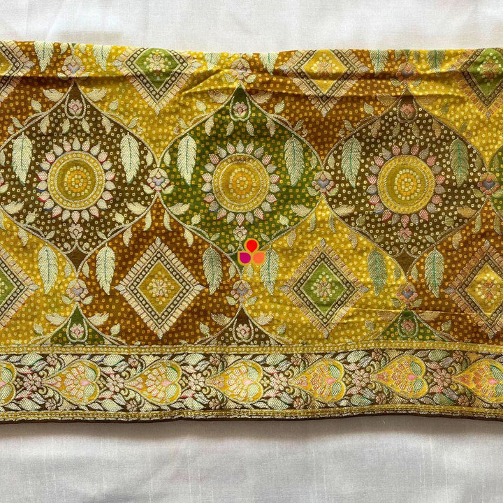 anokherang Dupattas Rang-e-Bahaar Green Georgette Banarsi Dupatta