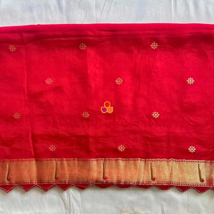 anokherang Dupattas Red Pathani Silk Dupatta