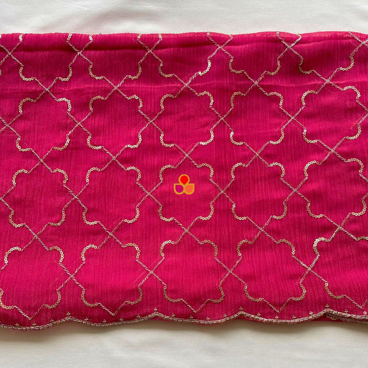 anokherang Dupattas Rose Pink Embroidered Tissue Dupatta