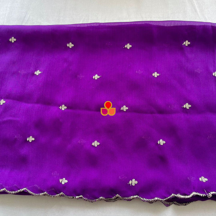 anokherang Dupattas Ruby Purple textured Chinon Dupatta
