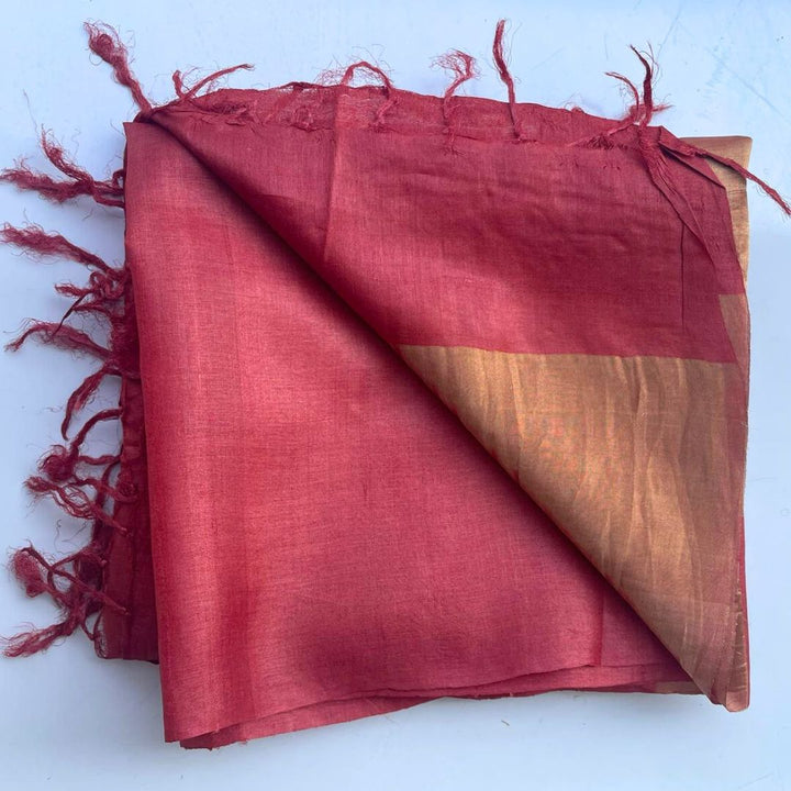 anokherang Dupattas Rust Tussar Zari Silk Dupatta