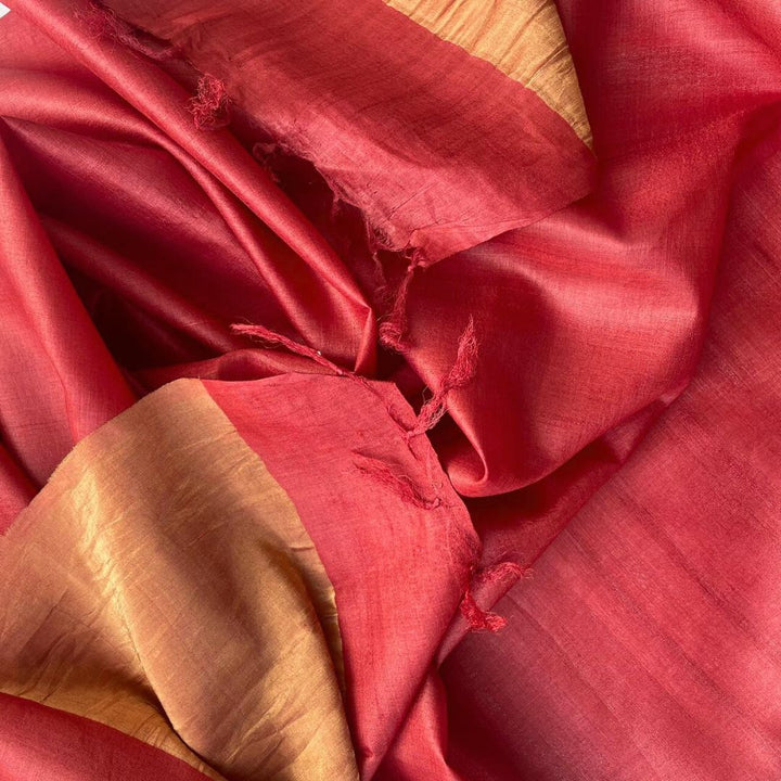 anokherang Dupattas Rust Tussar Zari Silk Dupatta