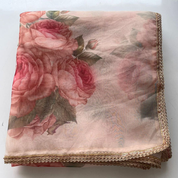 anokherang Dupattas Sheer Floral Printed Organza Dupatta