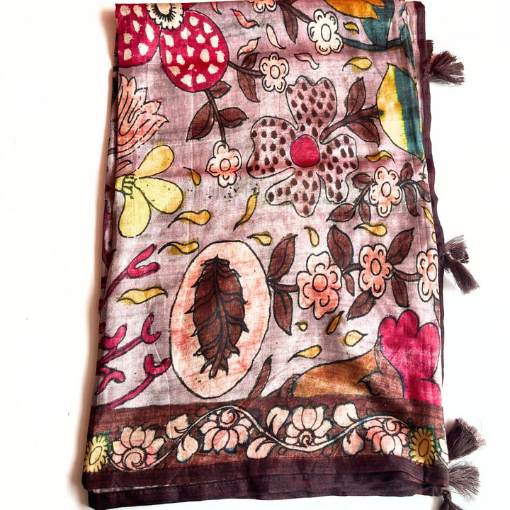 anokherang Dupattas Soft Lavender Floral Printed Modal Silk Dupatta
