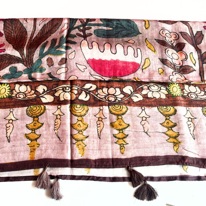 anokherang Dupattas Soft Lavender Floral Printed Modal Silk Dupatta