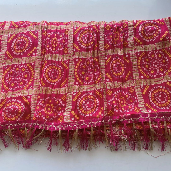 anokherang Dupattas Traditional Pink Bandhej Mens Stole