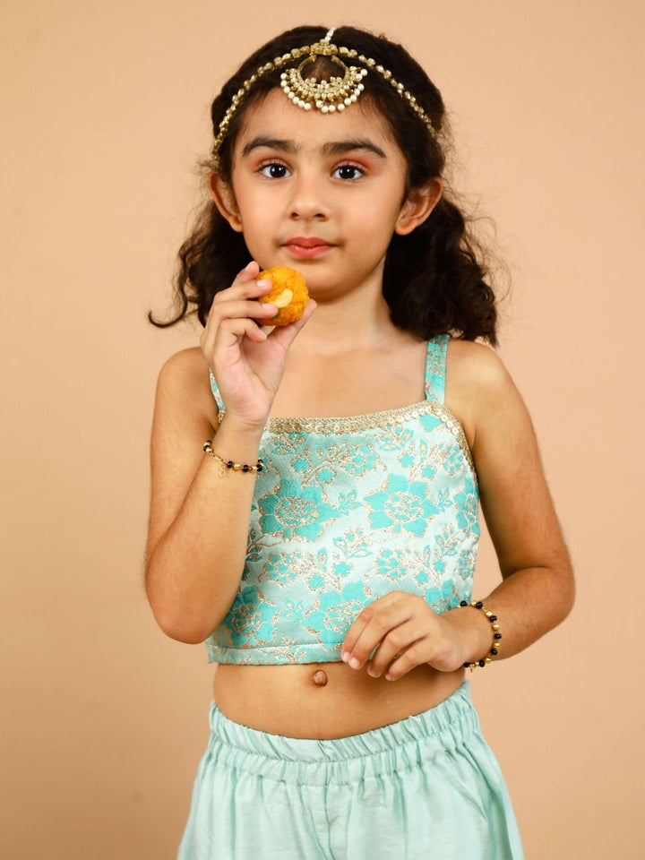 anokherang Kids Suits Copy of Freedom Green Kurti with Salwar for Girls