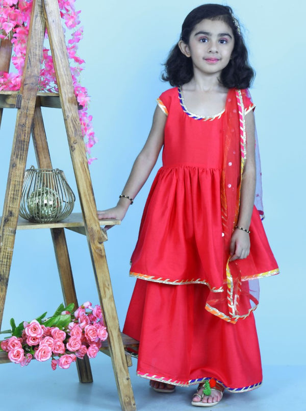 anokherang Kids Suits Pink Anarkali with Sharara for Girls