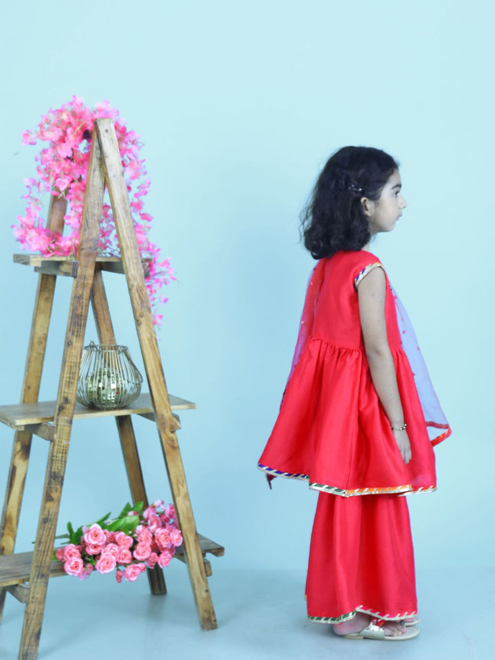 anokherang Kids Suits Pink Anarkali with Sharara for Girls