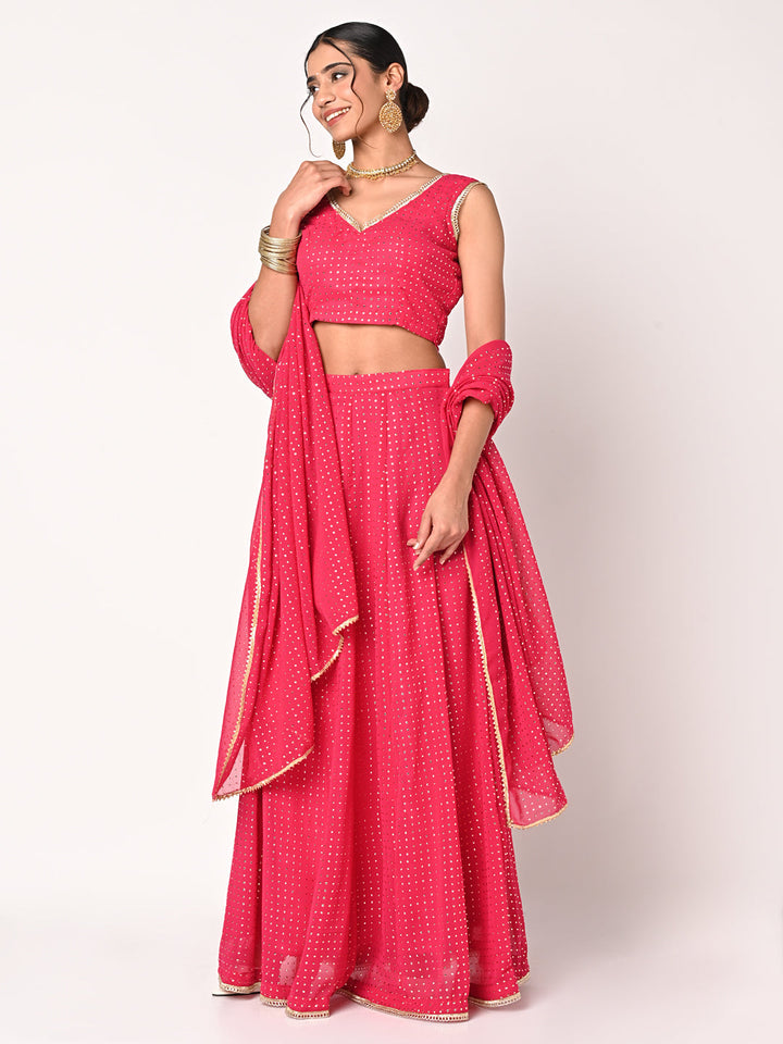 anokherang Lehenga Pink Hues Lehenga Choli with Georgette Dupatta