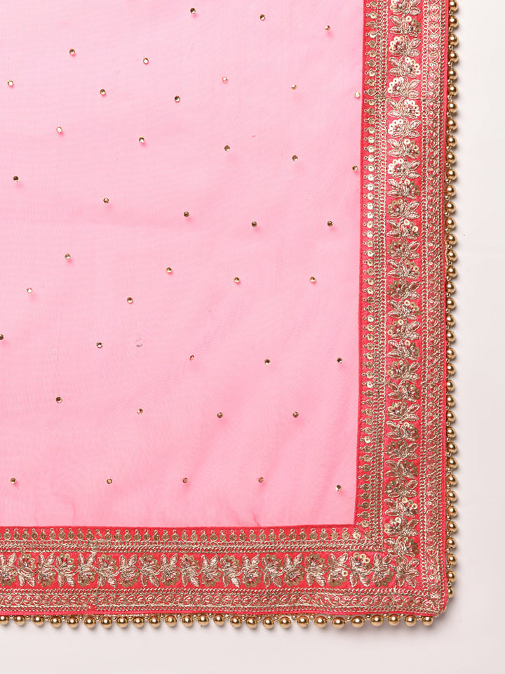 anokherang Lehenga Prism Pink Lehenga Choli with Net Dupatta