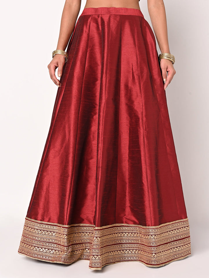 anokherang Lehenga Queen Maroon Lehenga Choli with Net Dupatta