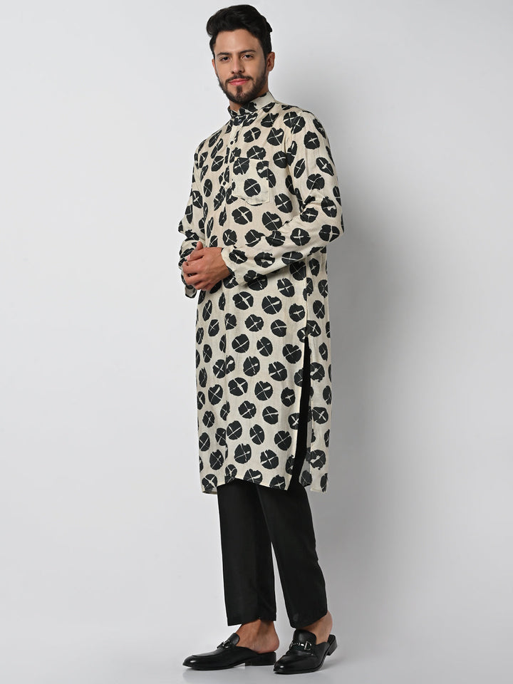 anokherang LKurtas Batik Print Mens Kurta Pajama