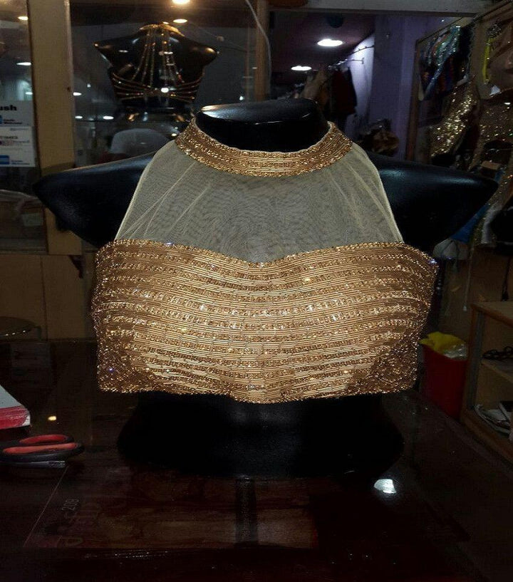 anokherang Blouse Halter Neck bronze blouse