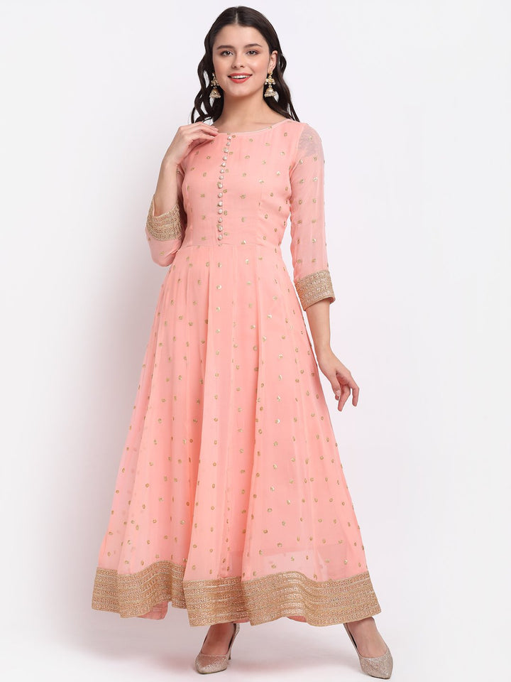 anokherang Combos Absolut Peach Anarkali with Leggings