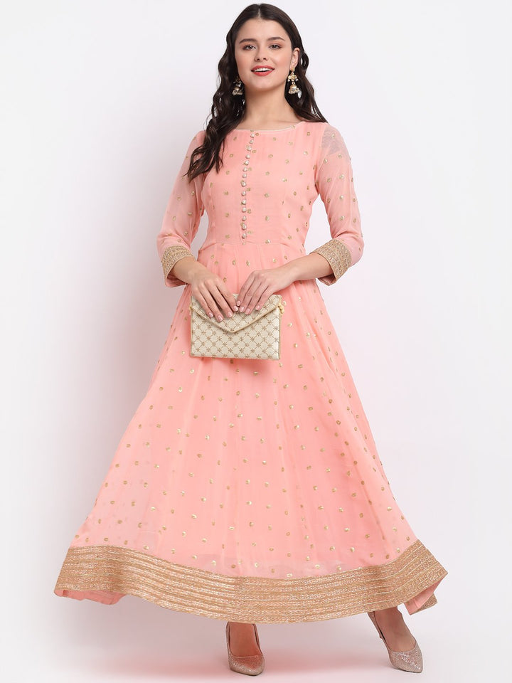 anokherang Combos Absolut Peach Anarkali with Leggings