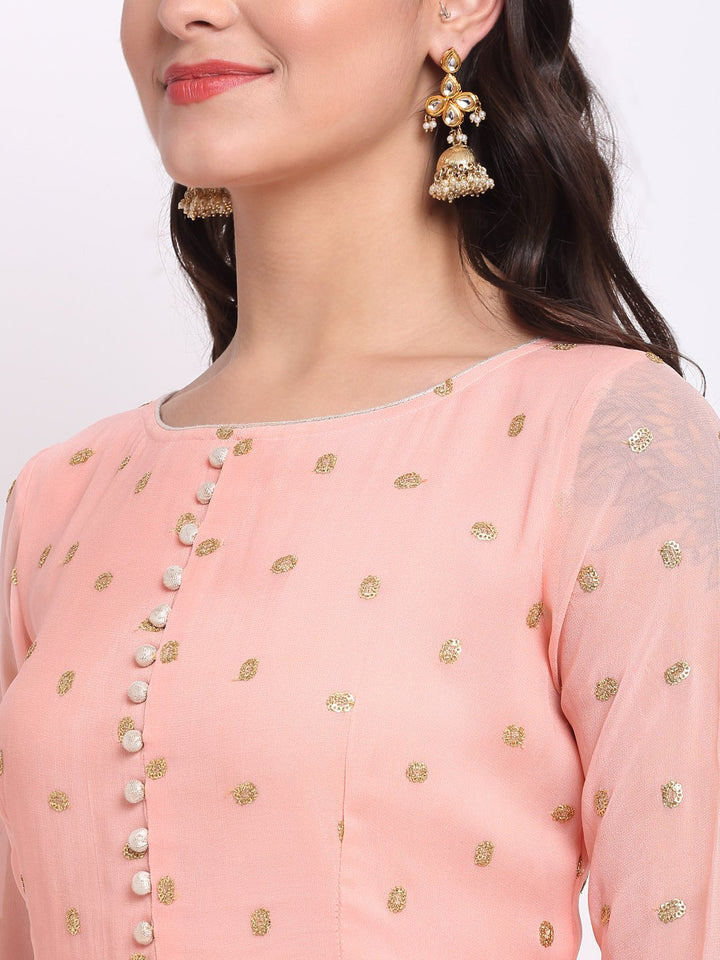 anokherang Combos Absolut Peach Anarkali with Leggings