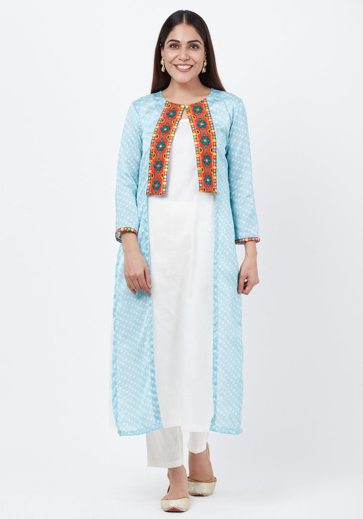 anokherang Combos Arctic Blue Bandani Jacket with Under Shirt and Pants