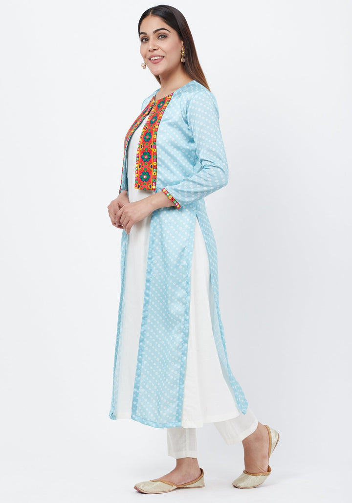 anokherang Combos Arctic Blue Bandani Jacket with Under Shirt and Pants