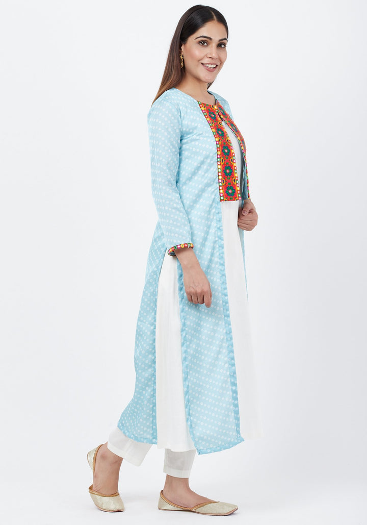 anokherang Combos Arctic Blue Bandani Jacket with Under Shirt and Pants