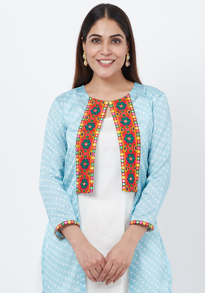 anokherang Combos Arctic Blue Bandani Jacket with Under Shirt and Pants