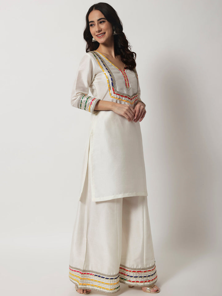 anokherang Combos Charming Ivory Short Kurti