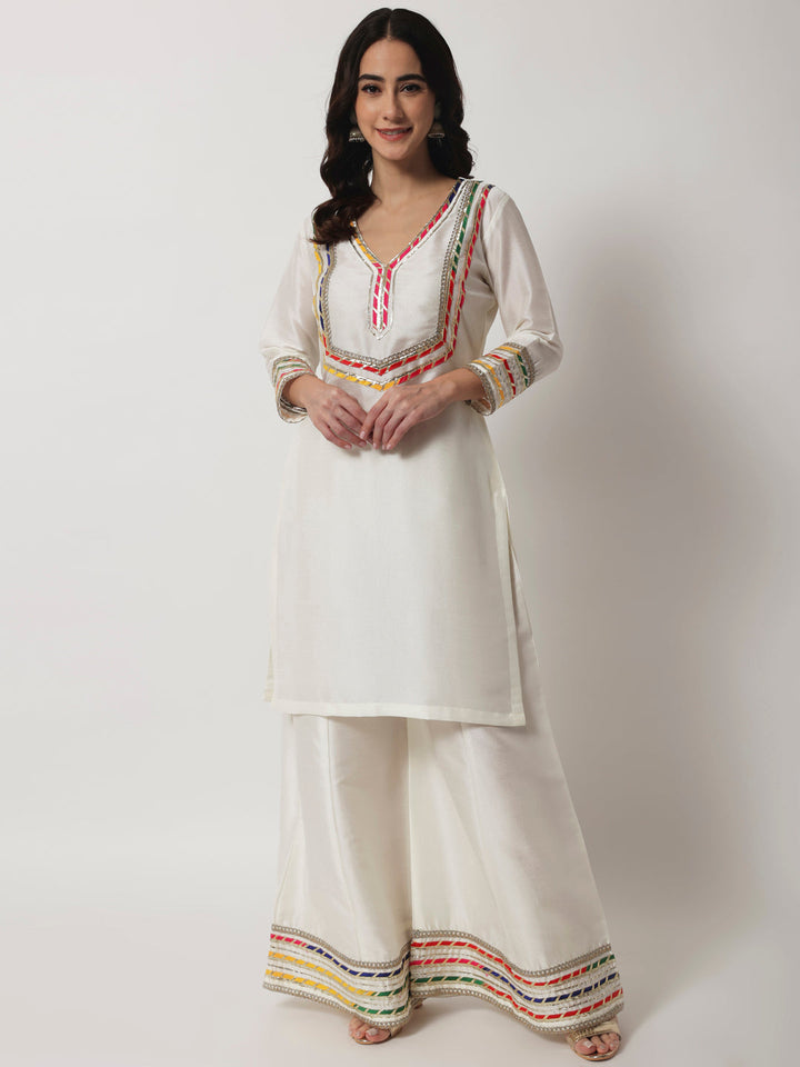 anokherang Combos Charming Ivory Short Kurti