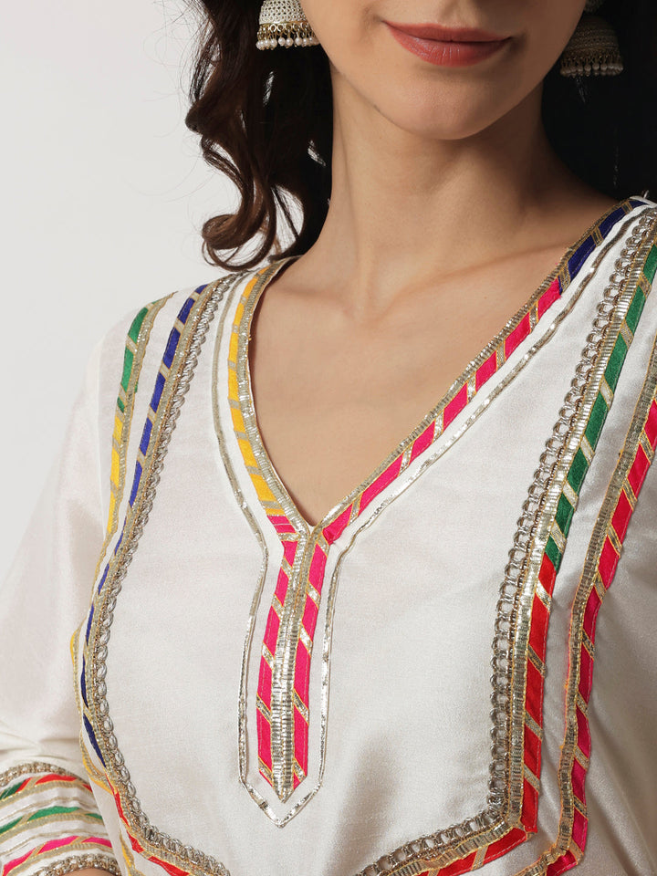 anokherang Combos Charming Ivory Short Kurti