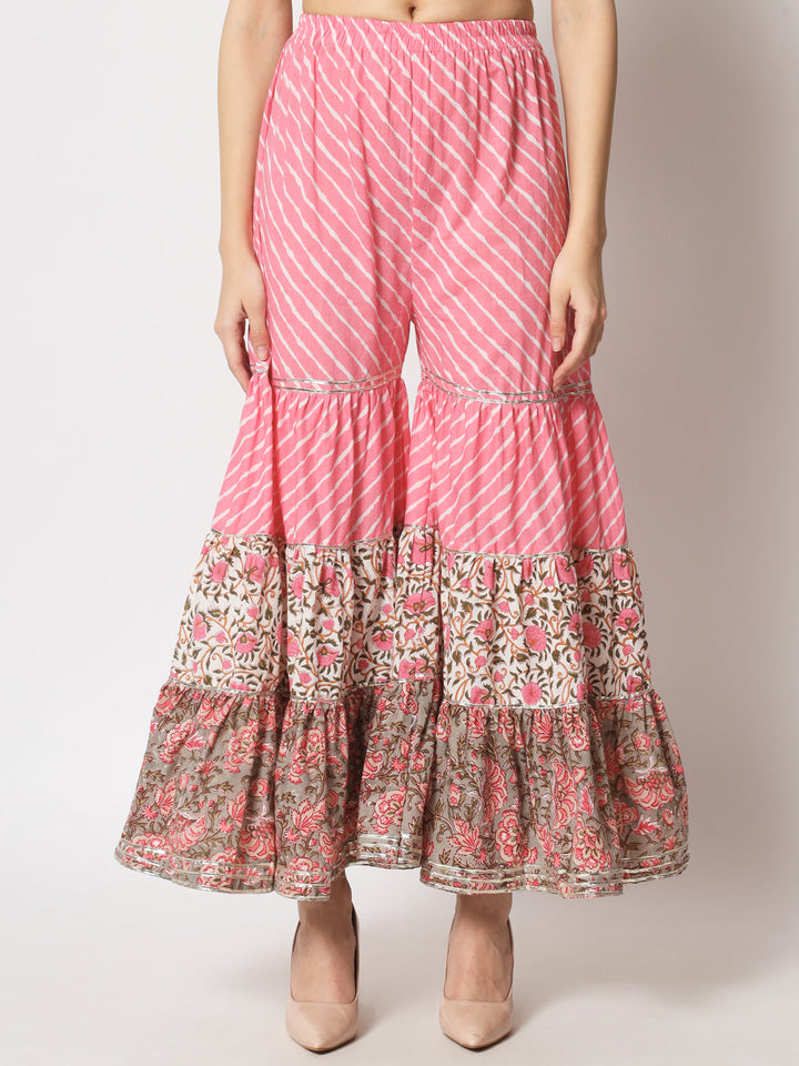 anokherang Combos Copy of Fresh Yellow Floral Anarkali with Palazzo and Chiffon Dupatta