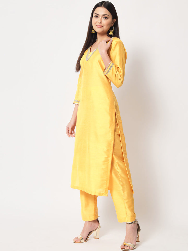 anokherang Combos Copy of Mustard Smiles Straight Kurti with Pants