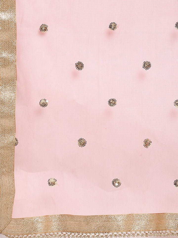 anokherang Combos Coral Bloom Brocade Velvet Straight Kurti with Designer Brocade Pants and Sequin Dupatta