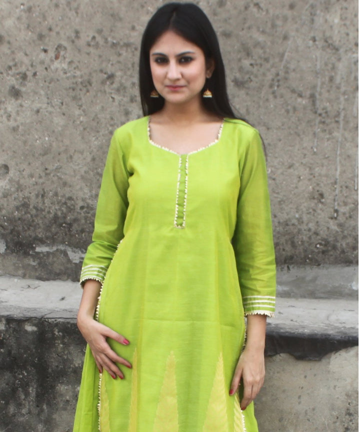 anokherang Combos Crazy Green Double Layered Gotta Kurti