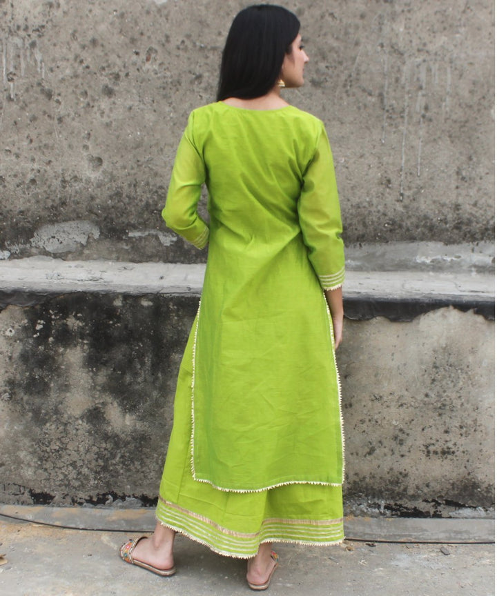 anokherang Combos Crazy Green Double Layered Gotta Kurti
