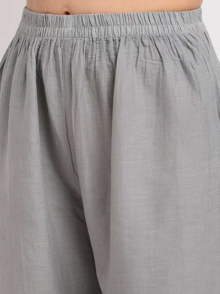 anokherang Combos Dreamy Gray Gotta Patti Kurti with Sharara and Floral Gotta Patti Dupatta