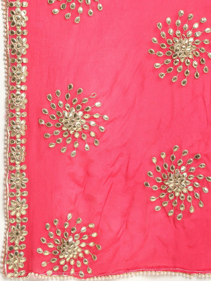 anokherang Combos Dreamy Gray Gotta Patti Kurti with Sharara and Floral Gotta Patti Dupatta