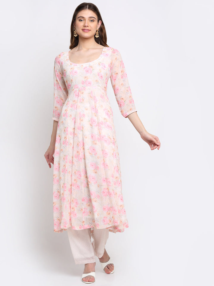 anokherang Combos English Rose Anarkali Kurti