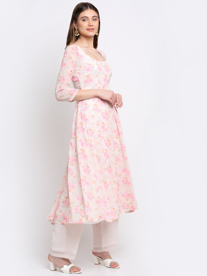 anokherang Combos English Rose Anarkali Kurti
