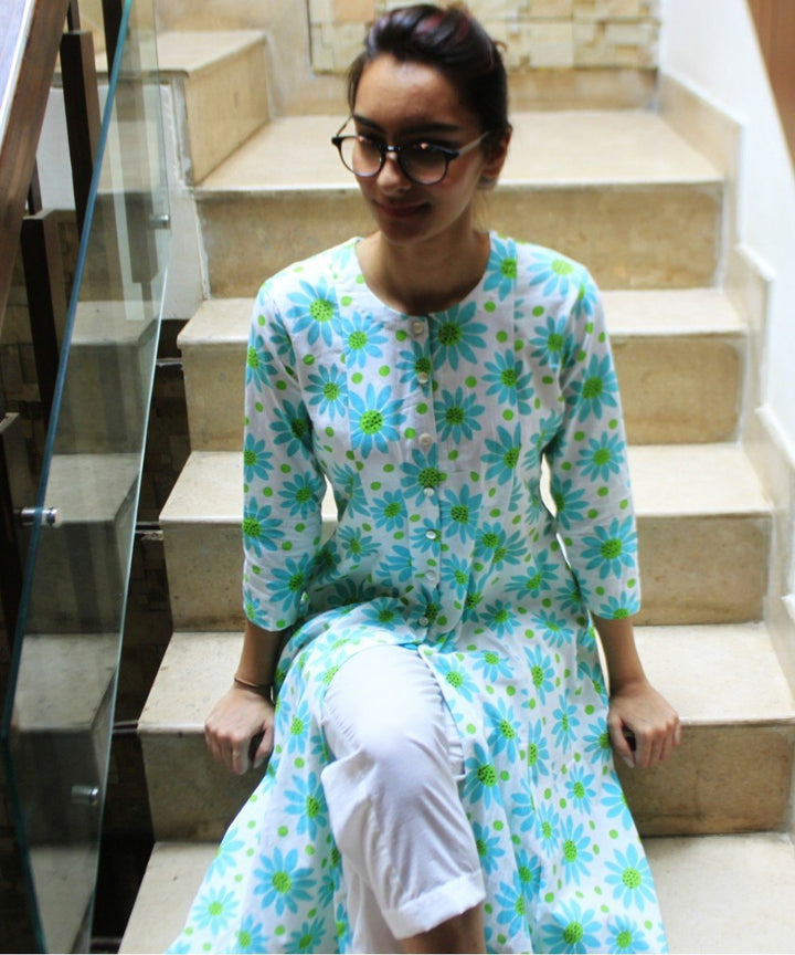 anokherang Combos Floral Paneled Kurti with Straight Pants