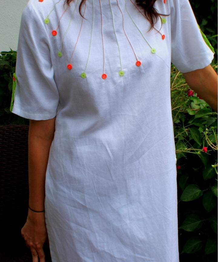 anokherang Combos Freedom Colors Kurti with Straight Pants and Green Organza Dupatta